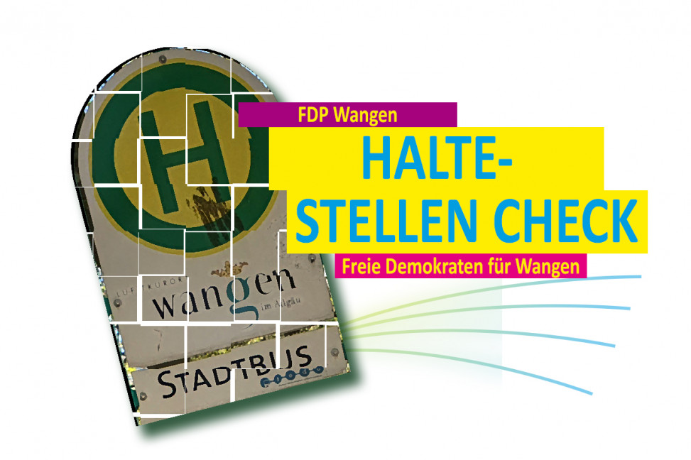 FDP Württembergisches Allgäu: Logo des Haltestellencheck in Wangen im Allgäu